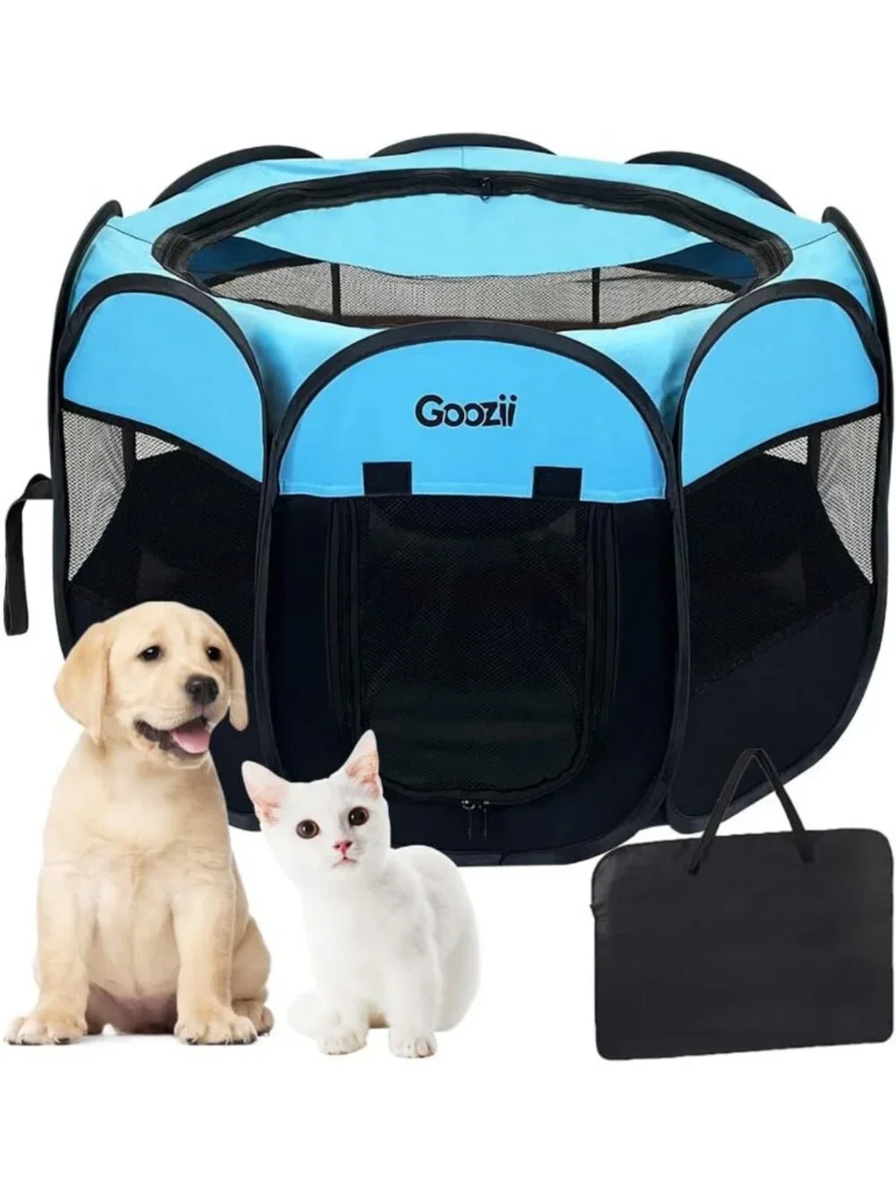 Portable Collapsible Dog Playpen - Indoor/Outdoor Pet Exercise Pen with Zipper
